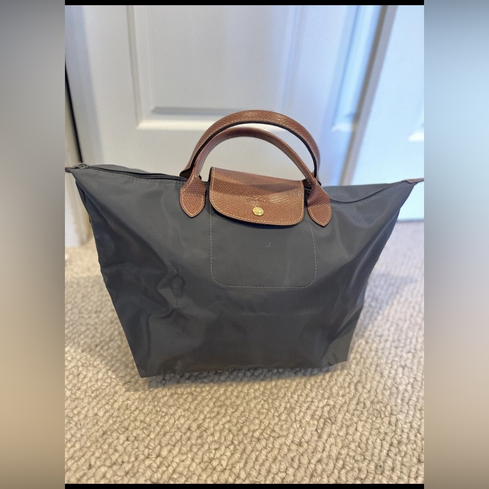 Longchamp grey  and Brown Totes with Leather Trim NWOT